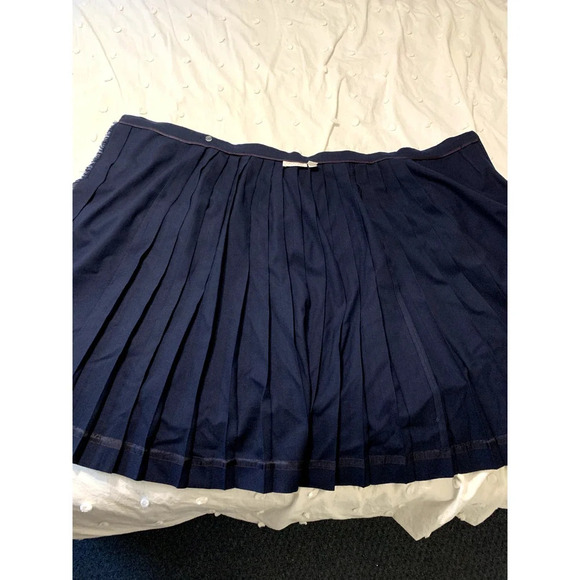 Talbots Wrap Skirt Size 6 100% Wool Navy Pleated Fringe Preppy Academia - Picture 9 of 9